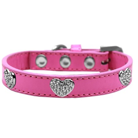 MIRAGE PET PRODUCTS Crystal Heart Dog CollarBright Pink Size 14 87-06 BPK14